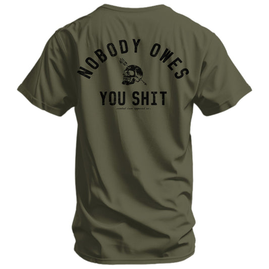 Nobody Owes You Shit Skull Men's T-Shirt