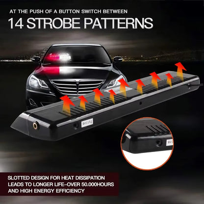 Police Lights Car LED Strobe Lamp 12LED Red/Blue White Signal Lamps Flash Dash Emergency Flashing Windshield Warning Light 12V