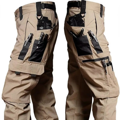 Men'S Tactical Pants Outdoor Waterproof Cargo Hunting Pants Workwear Casual Multi-Pocket Wear-Resistant Training Trousers