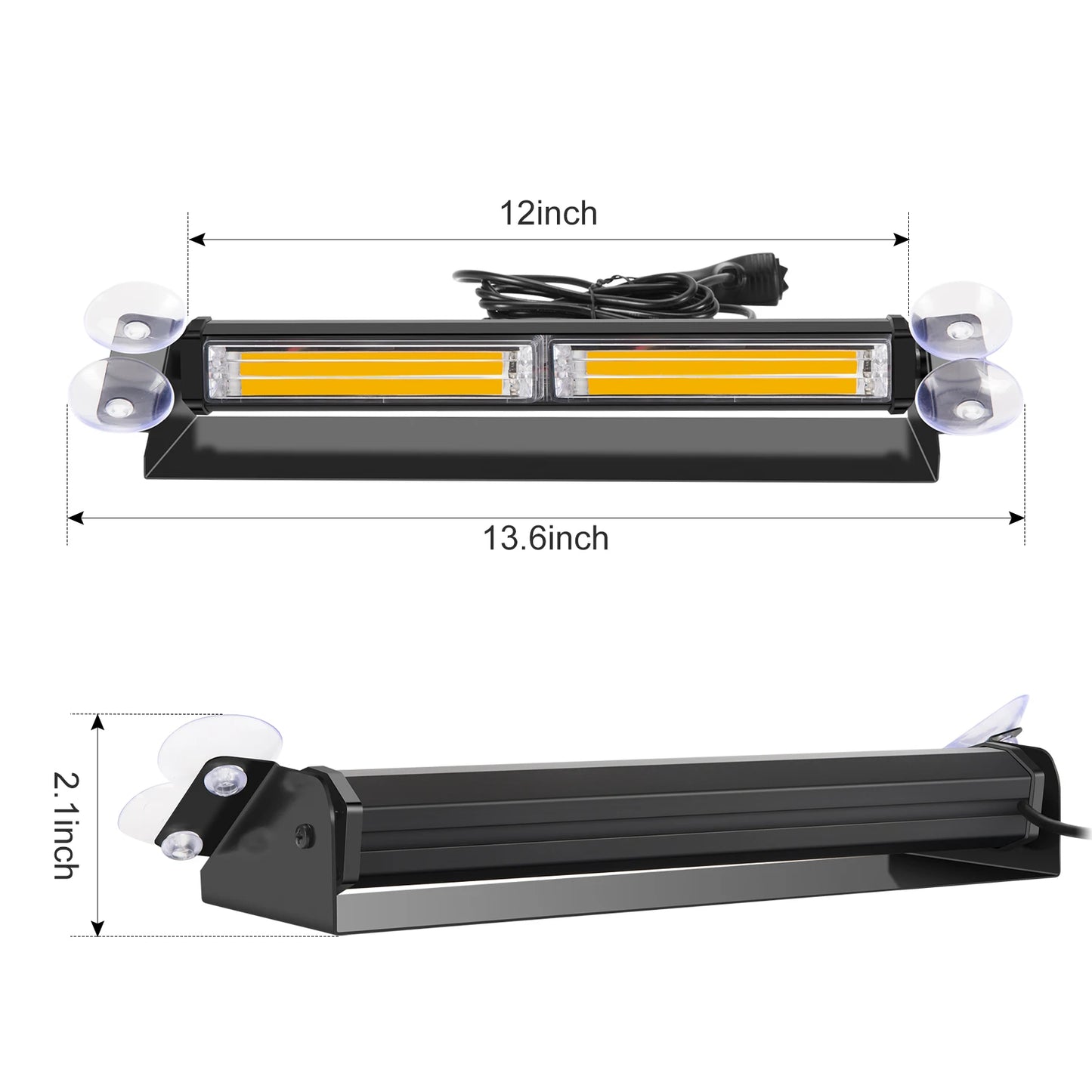 12V/24V COB Car Truck Emergency Flasher Dash Strobe Warning Light LED Day Running Lamp Police Flash Lights 16 Flashing Modes