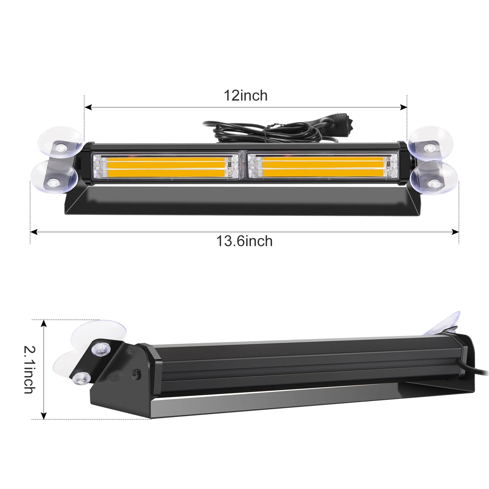 12V/24V COB Car Truck Emergency Flasher Dash Strobe Warning Light LED Day Running Lamp Police Flash Lights 16 Flashing Modes