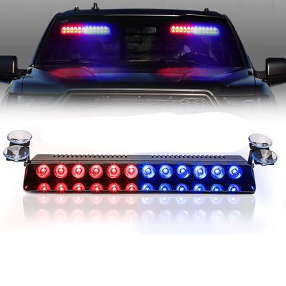 Police Lights Car LED Strobe Lamp 12LED Red/Blue White Signal Lamps Flash Dash Emergency Flashing Windshield Warning Light 12V