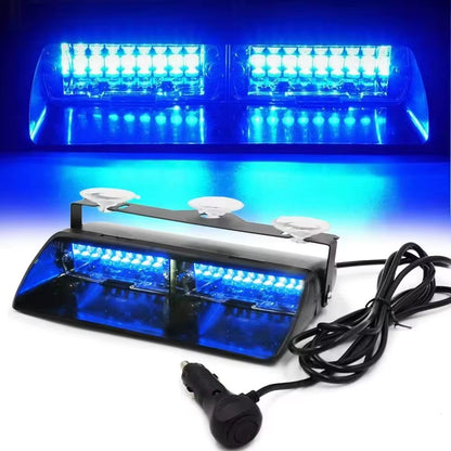 16LED Car LED Strobe Lamp 18 Model Police Lights Red/Blue Signal Lamp Flash Dash Emergency Flashing Windshield Warning Light 12V