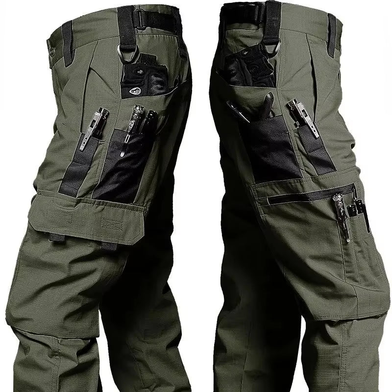 Men'S Tactical Pants Outdoor Waterproof Cargo Hunting Pants Workwear Casual Multi-Pocket Wear-Resistant Training Trousers
