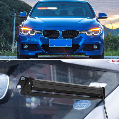 12V/24V COB Car Truck Emergency Flasher Dash Strobe Warning Light LED Day Running Lamp Police Flash Lights 16 Flashing Modes