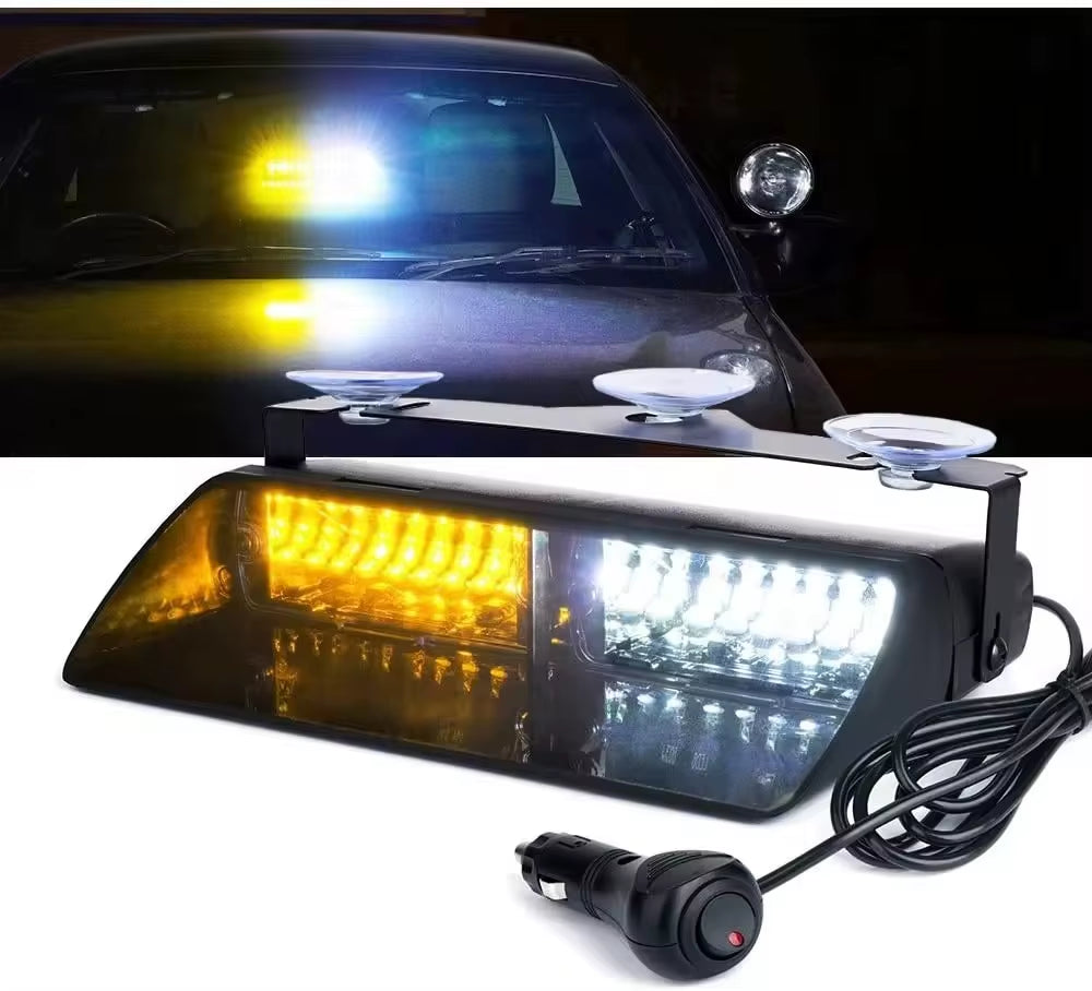 16LED Car LED Strobe Lamp 18 Model Police Lights Red/Blue Signal Lamp Flash Dash Emergency Flashing Windshield Warning Light 12V