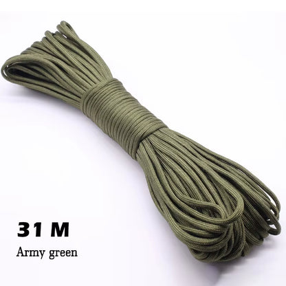 31M Paracord Cord 7 Cores 550 Tactical Rope Dia 4Mm for Outdoor Camping Survival Lanyard Parachute Rope Hiking Tent Accessories