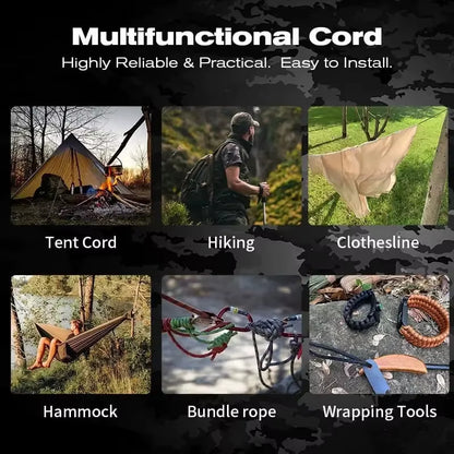31M Paracord Cord 7 Cores 550 Tactical Rope Dia 4Mm for Outdoor Camping Survival Lanyard Parachute Rope Hiking Tent Accessories