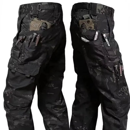 Men'S Tactical Pants Outdoor Waterproof Cargo Hunting Pants Workwear Casual Multi-Pocket Wear-Resistant Training Trousers