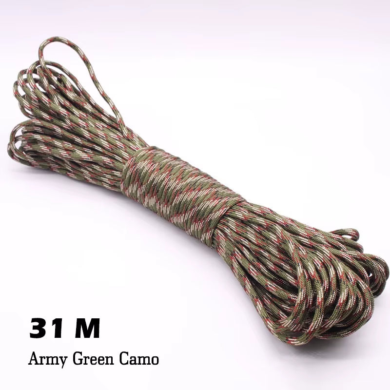 31M Paracord Cord 7 Cores 550 Tactical Rope Dia 4Mm for Outdoor Camping Survival Lanyard Parachute Rope Hiking Tent Accessories