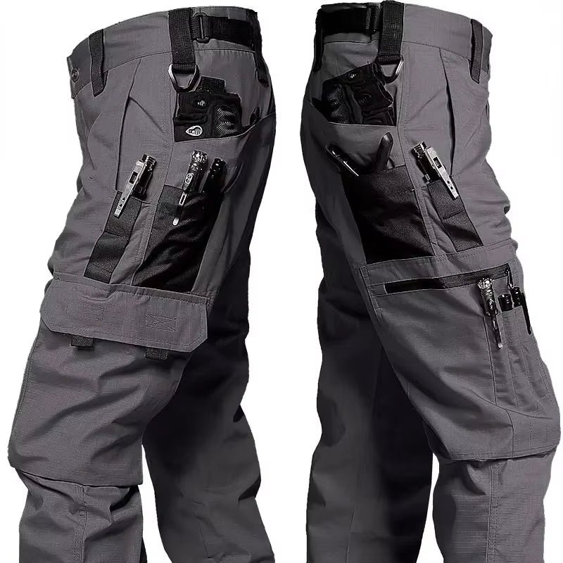 Men'S Tactical Pants Outdoor Waterproof Cargo Hunting Pants Workwear Casual Multi-Pocket Wear-Resistant Training Trousers