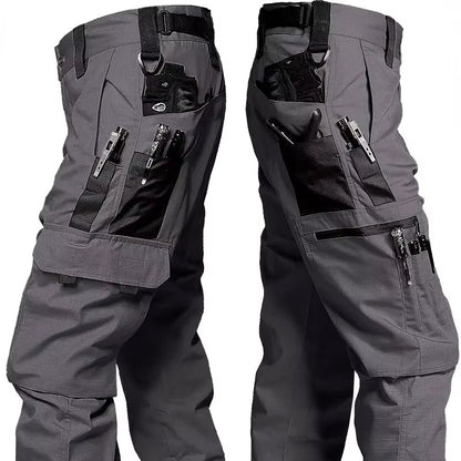 Men'S Tactical Pants Outdoor Waterproof Cargo Hunting Pants Workwear Casual Multi-Pocket Wear-Resistant Training Trousers