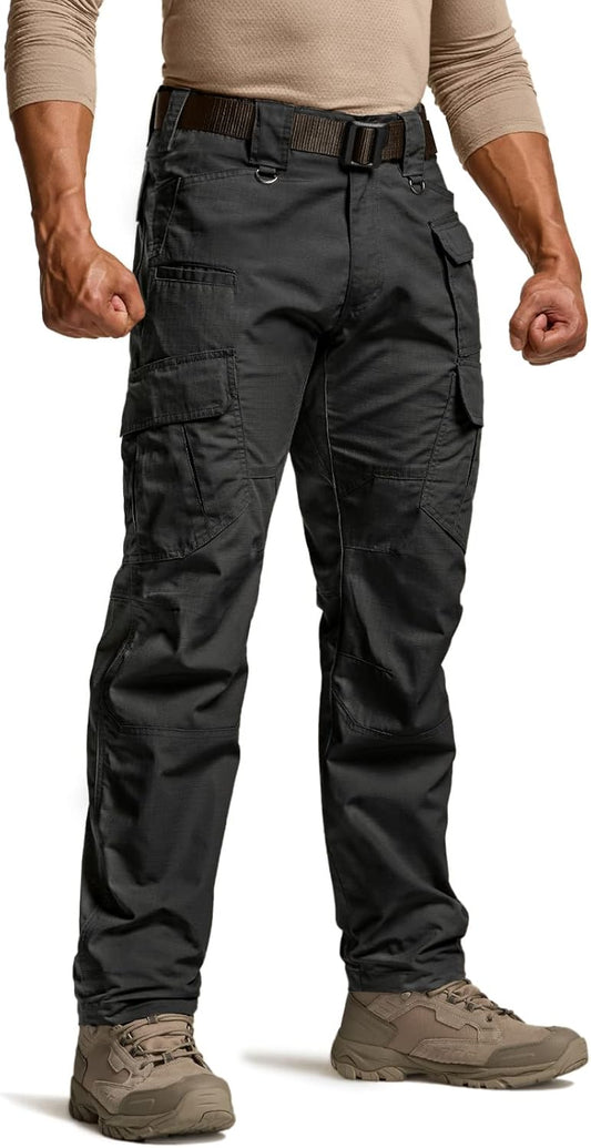 Men'S Tactical Pants, Water Resistant Ripstop Cargo Pants, Lightweight EDC Work Hiking Pants, Outdoor Apparel