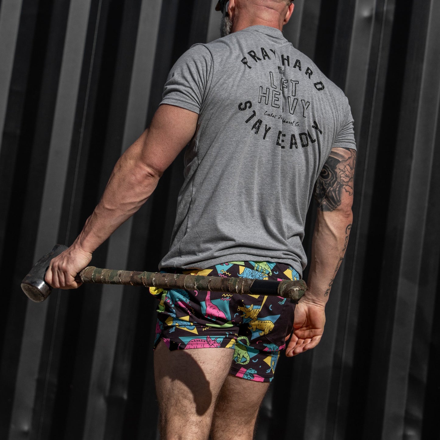 Pray Hard. Lift Heavy. Stay Deadly. Men's T-Shirt