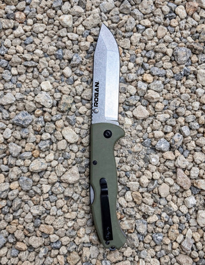 ROGUE Folding Knife-Gen 1 Special Edition OD Green/Stonewash.
