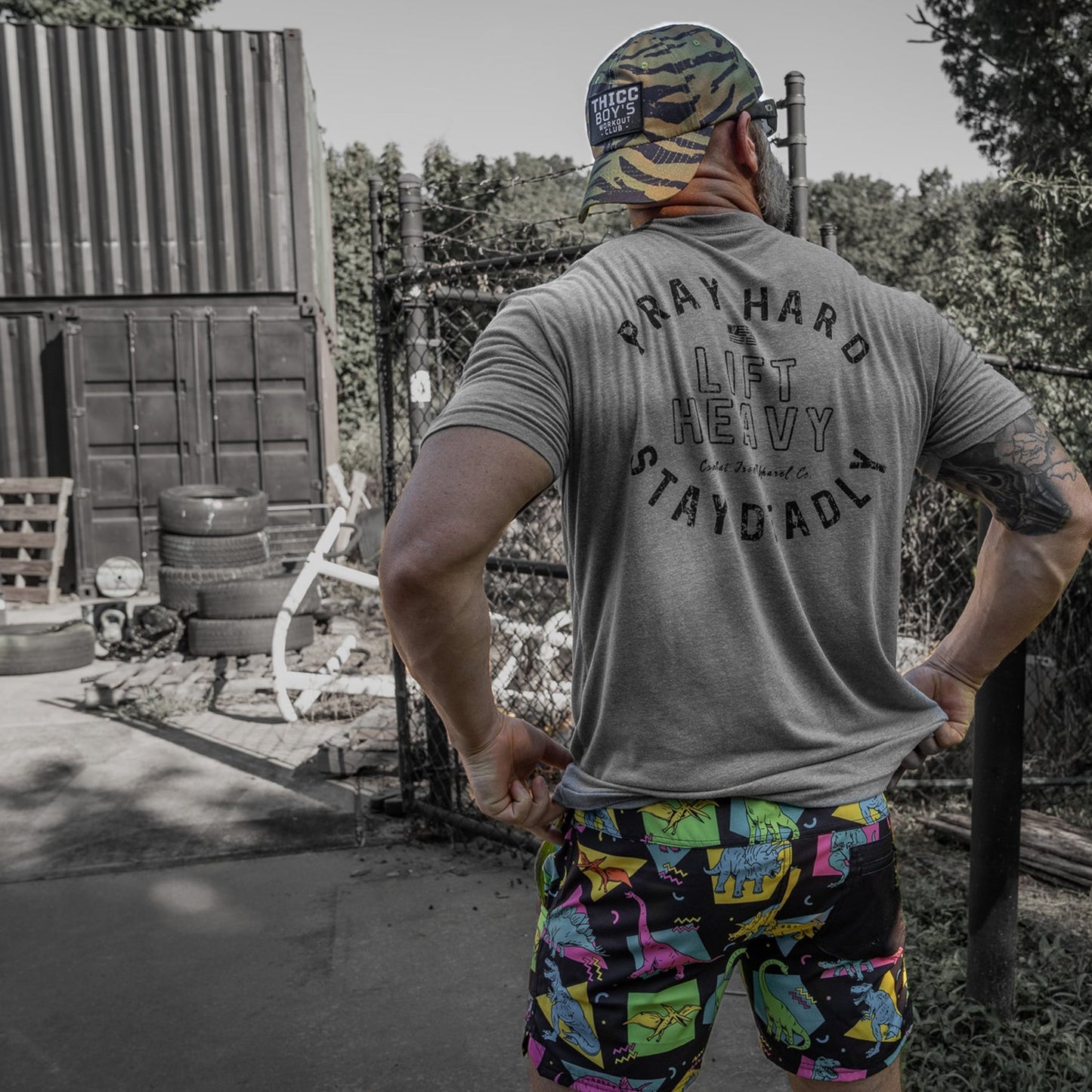 Pray Hard. Lift Heavy. Stay Deadly. Men's T-Shirt