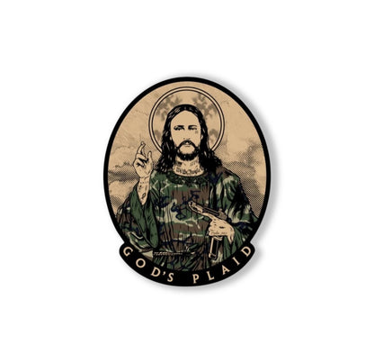 God's Plaid Sticker