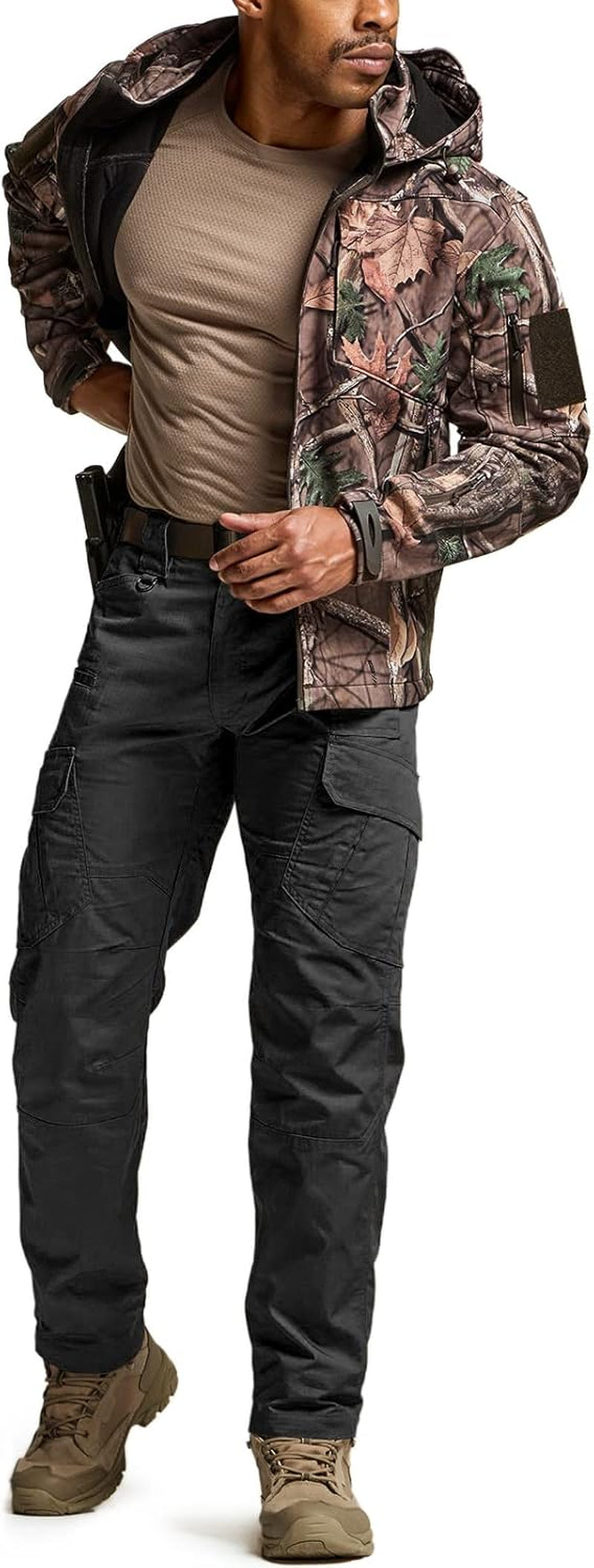 Men'S Tactical Pants, Water Resistant Ripstop Cargo Pants, Lightweight EDC Work Hiking Pants, Outdoor Apparel