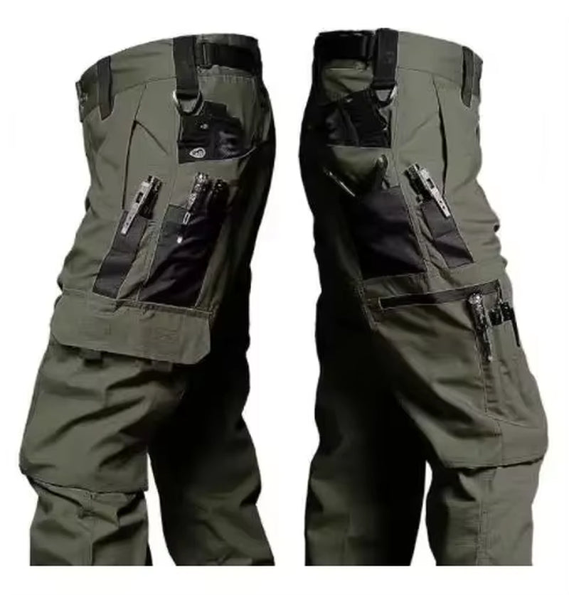 Men'S Tactical Pants Outdoor Waterproof Cargo Hunting Pants Workwear Casual Multi-Pocket Wear-Resistant Training Trousers