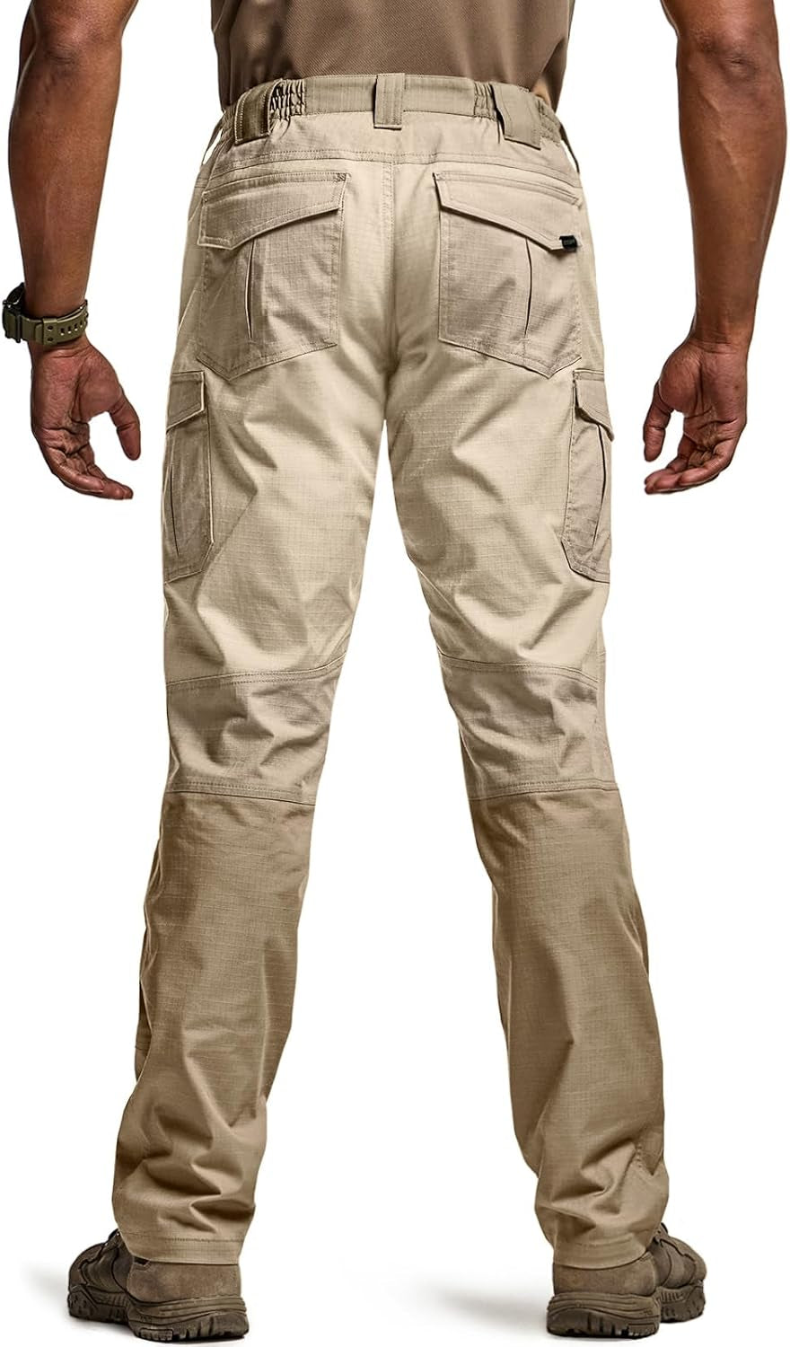 Men'S Flex Ripstop Tactical Pants, Water Resistant Stretch Cargo Pants, Lightweight EDC Hiking Work Pants