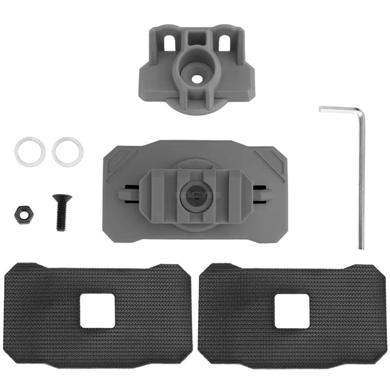 Tactical Helmet Light Mounting Base Adapter Rotation Night Vision Device Mount Hook and Loop Attachment Flashlight Holder