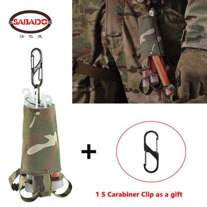 Tactical Chem Light Holders with Carabiner Clip,Sabado 6 Pack Glow Sticks Store Pouch Chemlights Keeper for Outdoor Hunting