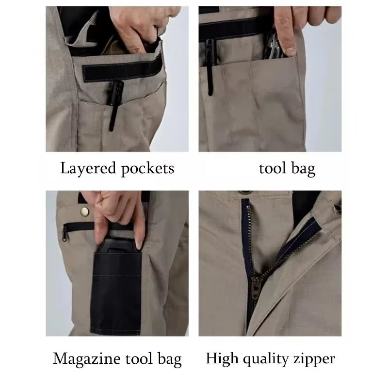 Men'S Tactical Pants Outdoor Waterproof Cargo Hunting Pants Workwear Casual Multi-Pocket Wear-Resistant Training Trousers