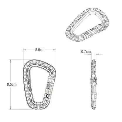 1/2/3/4/6Pcs Tactical Carabiner Carabina Karabiner Clip Plastic Cadet Hiking Camping