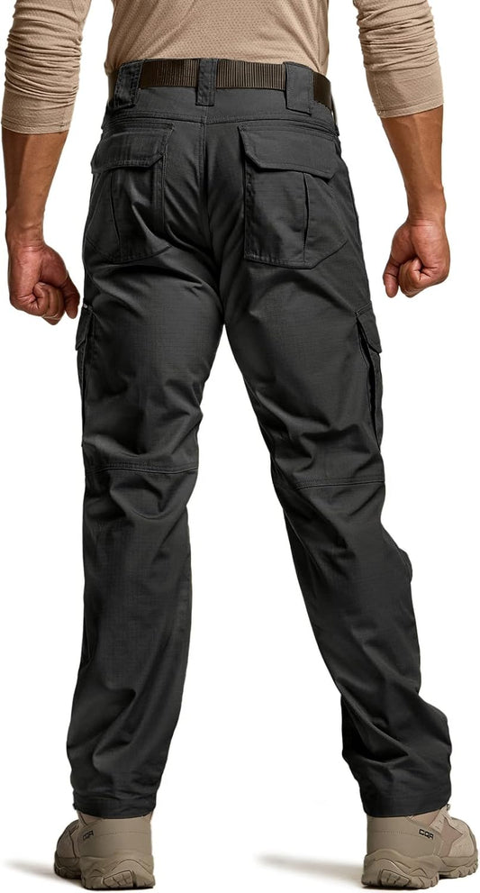 Men'S Tactical Pants, Water Resistant Ripstop Cargo Pants, Lightweight EDC Work Hiking Pants, Outdoor Apparel