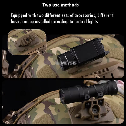 Tactical Helmet Light Mounting Base Adapter Rotation Night Vision Device Mount Hook and Loop Attachment Flashlight Holder