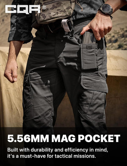 Men'S Tactical Pants, Water Resistant Ripstop Cargo Pants, Lightweight EDC Work Hiking Pants, Outdoor Apparel