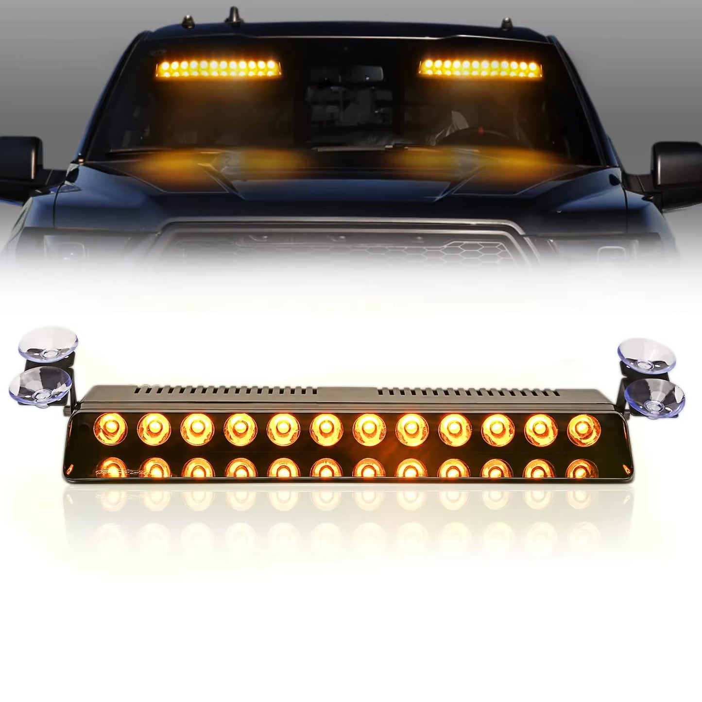 Police Lights Car LED Strobe Lamp 12LED Red/Blue White Signal Lamps Flash Dash Emergency Flashing Windshield Warning Light 12V