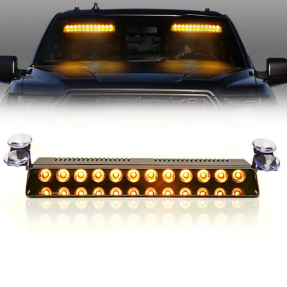 Police Lights Car LED Strobe Lamp 12LED Red/Blue White Signal Lamps Flash Dash Emergency Flashing Windshield Warning Light 12V