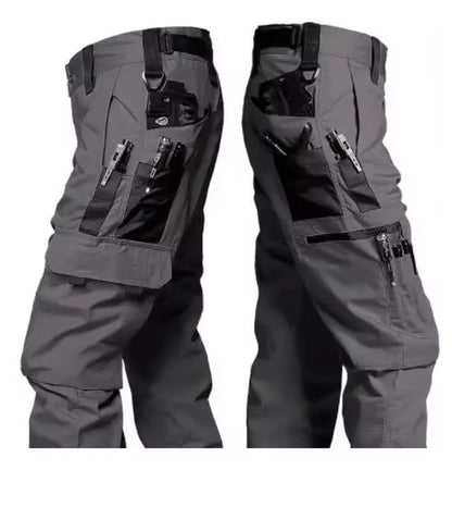 Men'S Tactical Pants Outdoor Waterproof Cargo Hunting Pants Workwear Casual Multi-Pocket Wear-Resistant Training Trousers