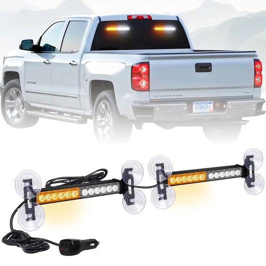 2 in 1 Red Blue Car Grille Emergency Strobe Light LED Police Lights Hazard Warning Flashing Safety Front/Rear Windshield Lamps