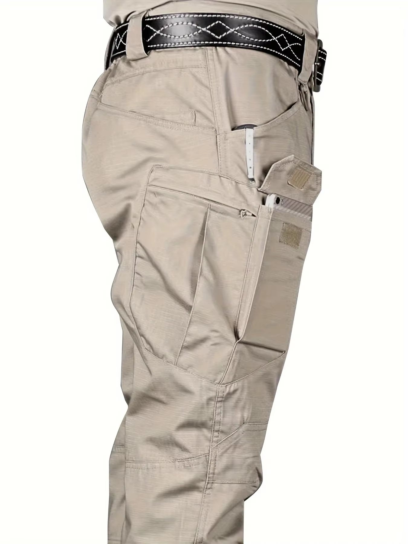 Men'S Tactical Pants Outdoor Waterproof Cargo Hunting Pants Workwear Casual Multi-Pocket Wear-Resistant Training Trousers