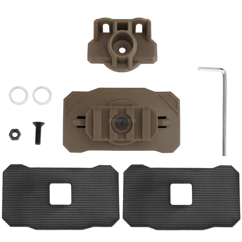 Tactical Helmet Light Mounting Base Adapter Rotation Night Vision Device Mount Hook and Loop Attachment Flashlight Holder