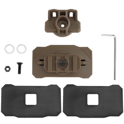 Tactical Helmet Light Mounting Base Adapter Rotation Night Vision Device Mount Hook and Loop Attachment Flashlight Holder